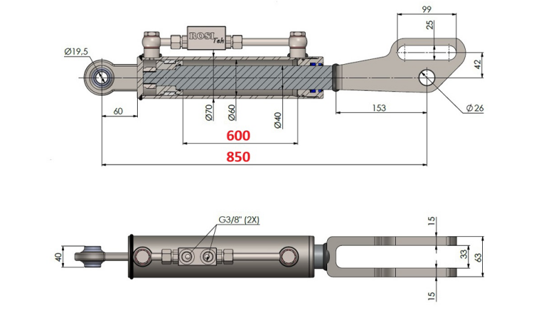 2TON. DIZAJUČA POTEZNICA POINT 60/40-250 (600mm-850mm)