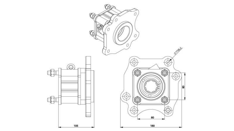 GEAR DRIVE FOR HYDRAULIC PUMP - MERCEDES ATEGO-1  - 6 HOLES