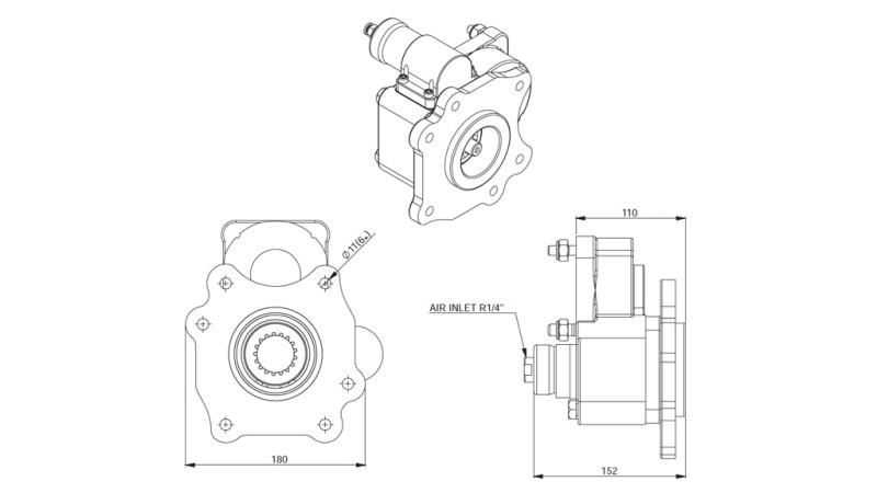 GEAR DRIVE FOR HYDRAULIC PUMP - MERCEDES ATEGO-2  - 6 HOLES