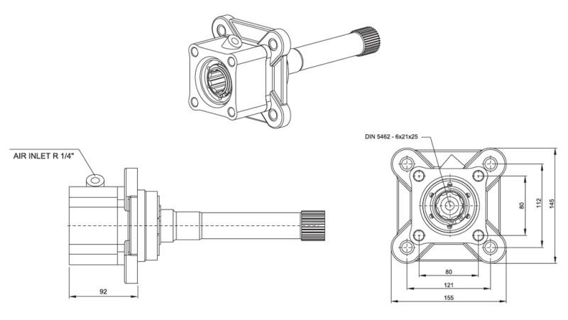 Dimensioni USCITA PER POMPA IDRAULICA - VOLVO SR-1700-1