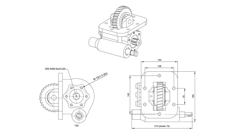 GEAR DRIVE FOR HYDRAULIC PUMP - ISUZU MSB 5S VACUUM