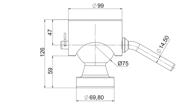 BOLA BASCULANTE TRIANGULAR PARA CHASSI FI75 eco