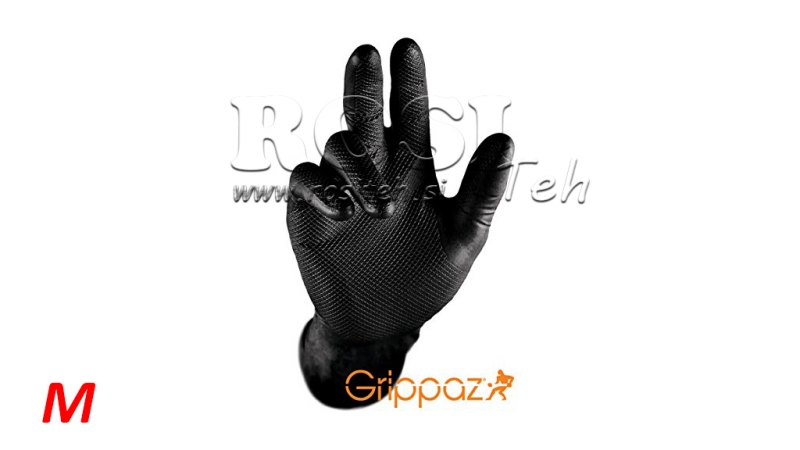 NITRILE GLOVES GRIPPAZ BLACK 50/1 - M