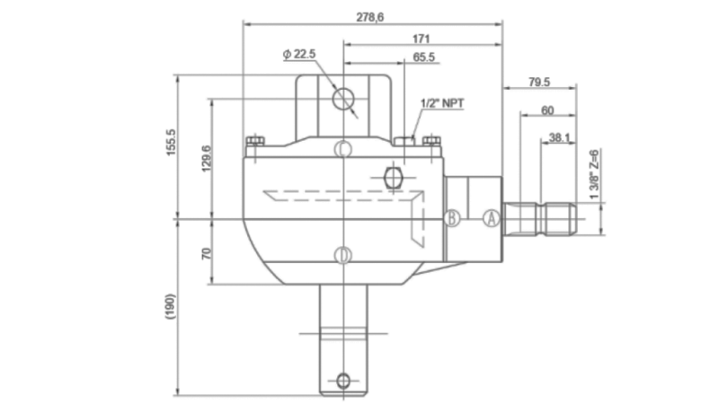 RIDUTTORE D'ANGOLO KSR50 3:1 (50HP-36,7kW)