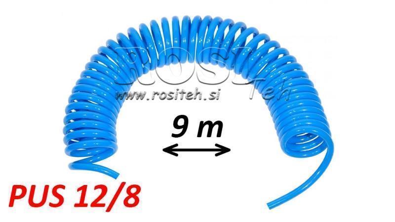 PUS 12/8 9m UNFURNISHED BLUE AIR HOSE SPIRAL