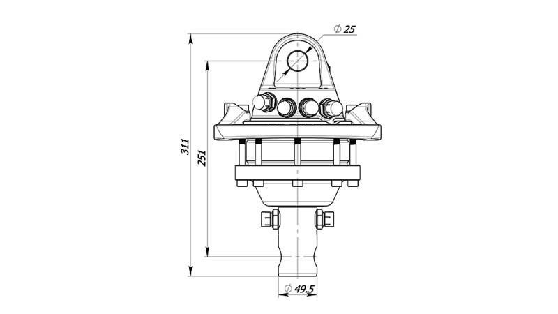 HYDRAULIKROTATOR 3000/1500 KG MIT WELLE