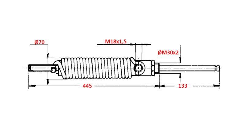 ENKEL-VERKENDE HYDRAULISK SYLINDER FOR Å ÅPNE TANKLUKE 4''