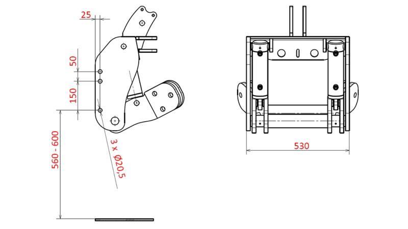 UNIVERSAL KIT FRONT LINKAGE 2CAT FOR TRACTOR 1500kg