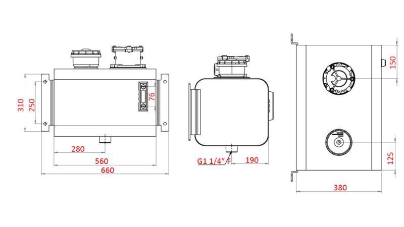 SERBATOIO IN METALLO TOP 60 Lit 310x380x560mm