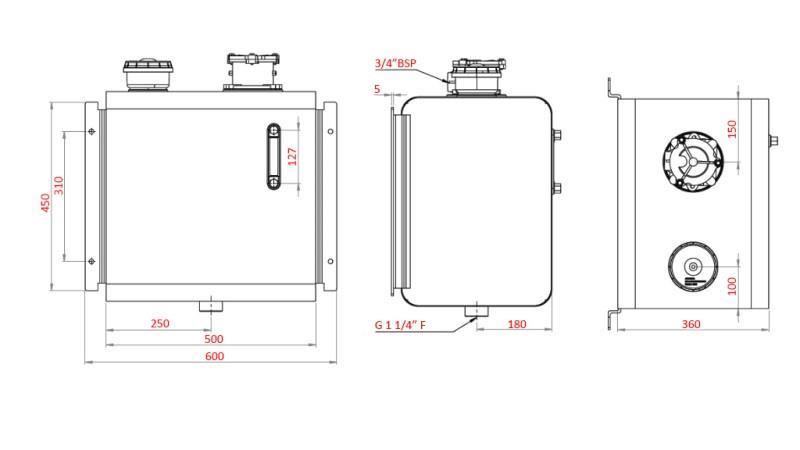 METALLTANKDECKEL 80 Lit 360x500x500mm