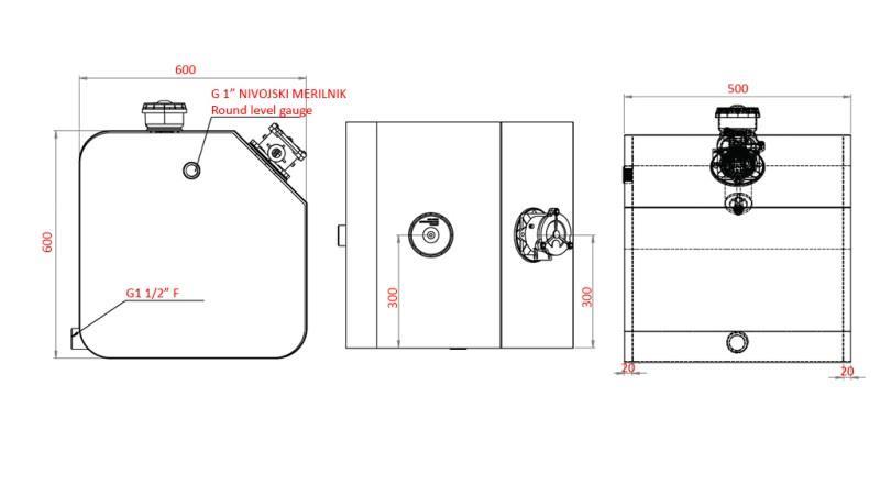 REZERVAR METALNI TOP 150 Lit 600x600x500mm