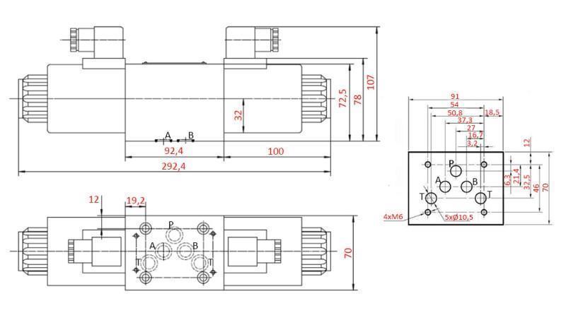 ELETTROVALVOLA IDRAULICA KV-4/3 CETOP 5 12/24/230V N2