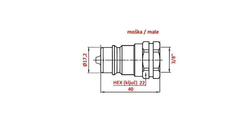 QUICK CONNECTOR TRACTOR MALE 3/8