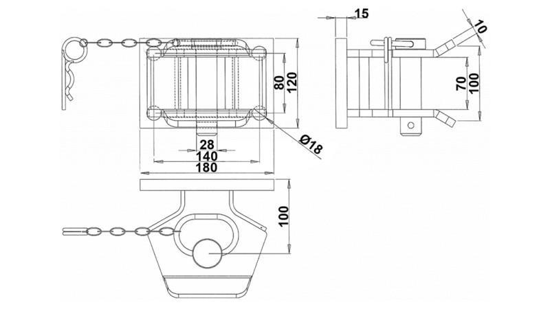 ZUGMAUL ANHÄNGERKUPPLUNG HALBKREIS-FIX DGM-806-B