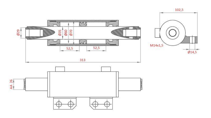 HIDRAULIČNI VOLANSKI CILINDAR MASSEY FERGUSON  OEM-0013901U1