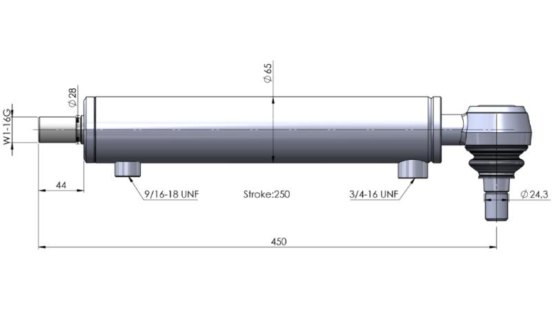 HYDRAULIKLENKUNG ZYLINDER CASE  OEM-435662A1, 231007A1