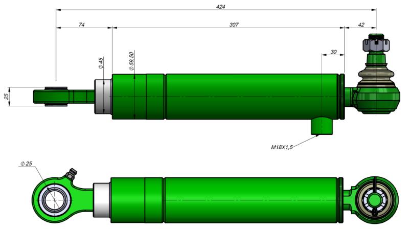 HIDRAULIKUS KORMÁNY HENGER JOHN DEERE