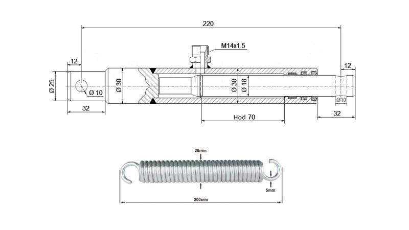 HYDRAULISK SYLINDER FOR ÅPEN FLAP 30/18-70