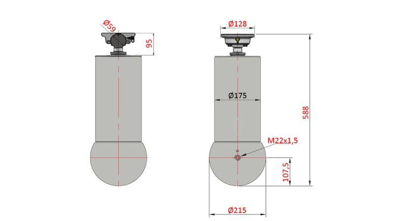 TELESKOPSKI CILINDAR - MEILLER KIPPER 5 STOPENJ 175mm - 15 ton HOD 1750mm