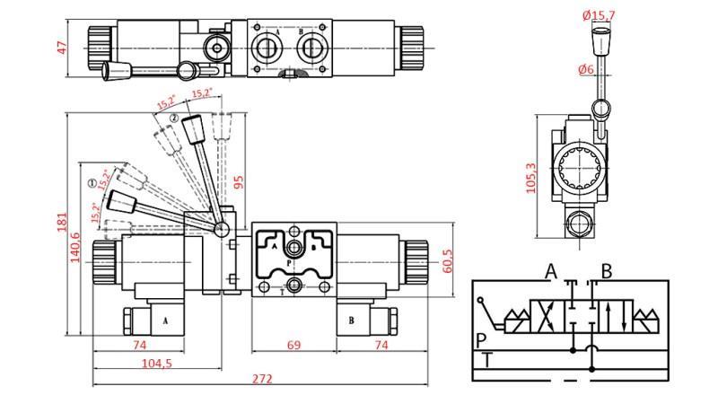 VANNE MANUELLE ET ÉLECTROMAGNÉTIQUE HYDRAULIQUE YEAT-ENSEMBLE 12V N1