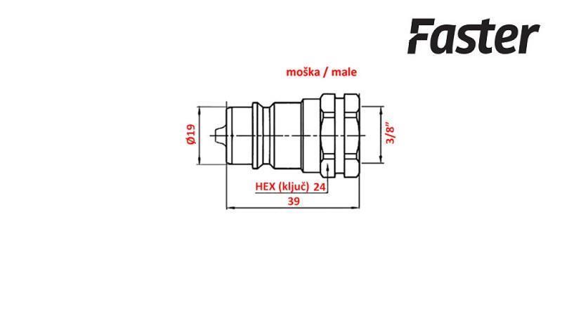 HURTIGKOBLING TRAKTOR HANN 3/8 Faster