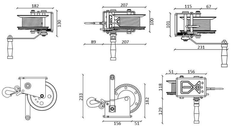 MANUAL HAND WINCH DWK 25 V - 1133 kg - BELT