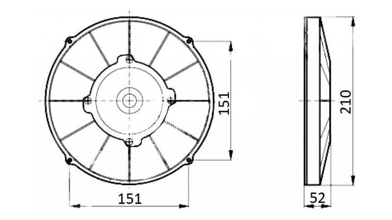 VENTILATOR AKSIJALNI 190mm POTISNI 12V