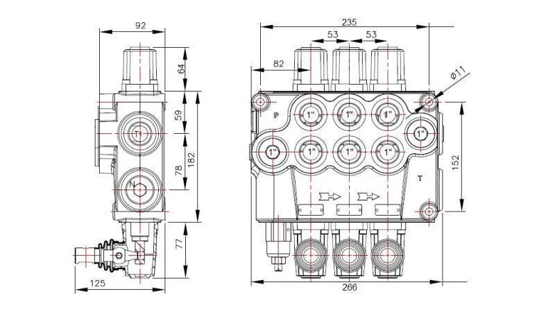 HYDRAULINEN VENTTIILI 3xP120