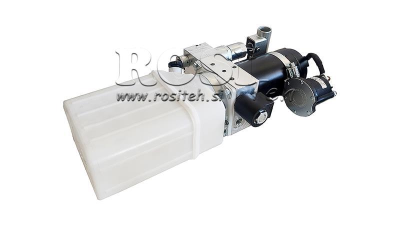 AGGREGAT HYDRAULIQUE MINI 12V CC - 0.8kW = 0.5cc - 1.5 lit - unité monophasée (PVC) avec pompe manuelle