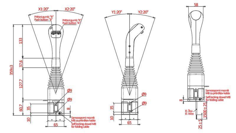 JOYSTICK NIMCO ZA PLETENICO KROGLE - 2x TIPKA
