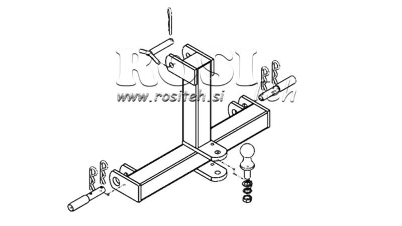 TOW HOOK FOR THREE-POINT CONNECTION CAT.1