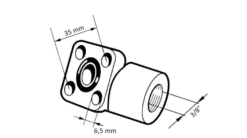 RØRFORBINDELSE 3/8 - RETT FLENS BOSCH fi 35