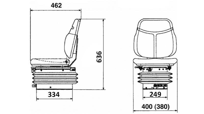 SIÈGE DE TRACTEUR SUSPENSION AIR TISSU