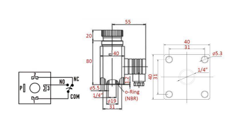 INTERRUTTORE DI PRESSIONE IDRAULICA K57 30-300 BAR (MAX.500BAR)