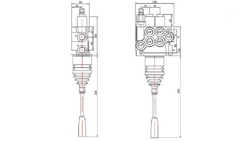 VALVOLA IDRAULICA 2xP40 + JOYSTICK