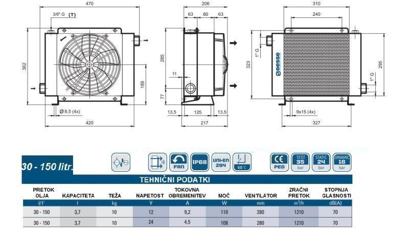 HLADNJAK ULJA DC 12V HY02402 30-150 LIT