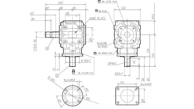 WINKELGETRIEBE T-310J 1:3 (30PS-22kW)