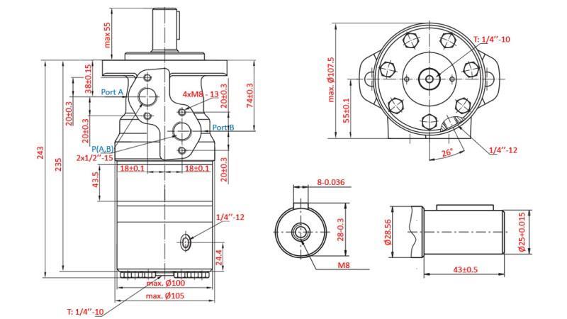 HYDROMOTOR B/MR 250 - MED BREMS