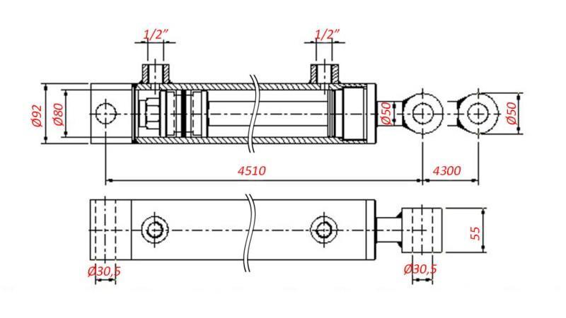 HYDRAULICKÝ VALEC NA ŤAHANIE - DIERA 80/50-4300