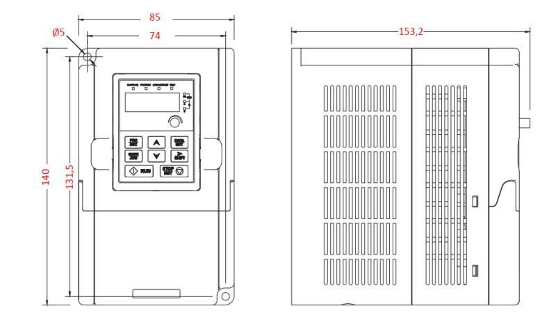 FREKVENČNÝ MENIČ-INVERTOR 1Fáza 0.75kW GD10-0R7G-S2-B