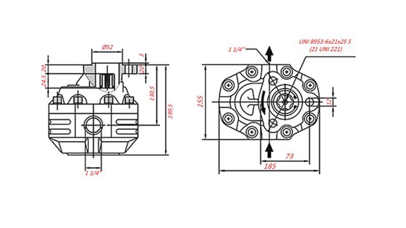 HIDRAULIKUS ÖNTÖTTVASAS SZIVATTYÚ UNI40-87cc-220 bar BAL