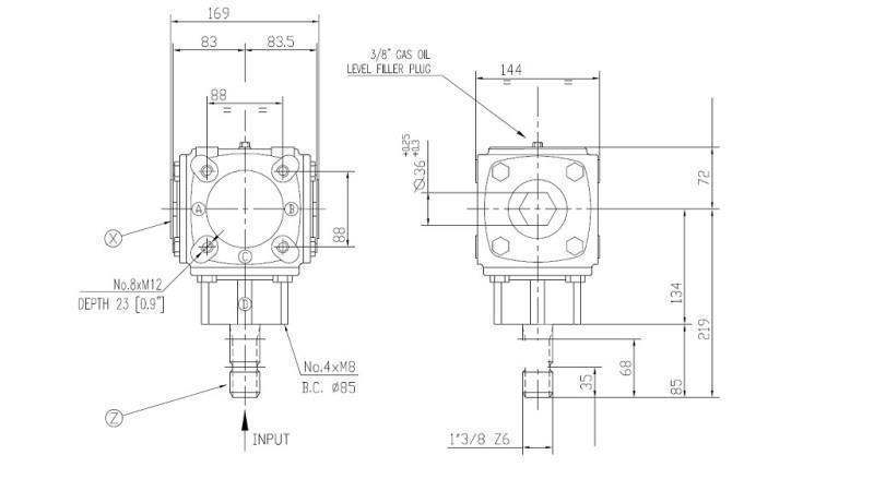 KULMAKÄYTTÄJÄ TB-19J 1.46:1 (23HP-16.9kW)