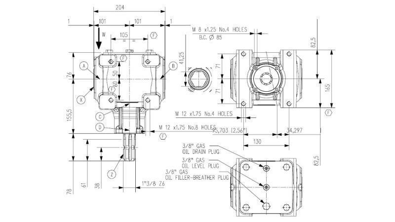 UHLOVÝ REDUKTOR TB-27J 1.46:1 (40HP-29.4kW)