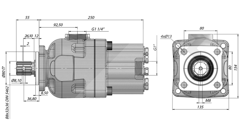 HYDRAULISCHE KOLBENPUMPE -60cc - 270 bar