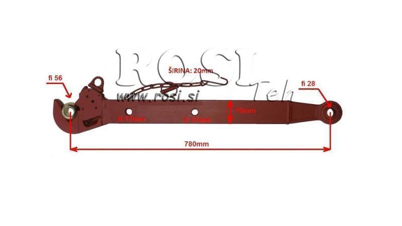 TRAKTOROVÉ MONTÁŽNE RAMENÁ TROJBODOVÉ HYDRAULIKY CBM 70x20 mm - 780mm DO 75HP