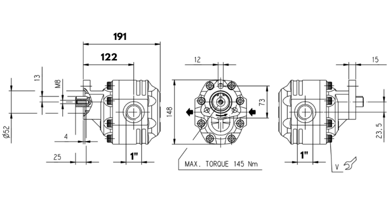 HYDRAULIC CAST IRON PUMP REVERSIBLE 80CC CASAPPA