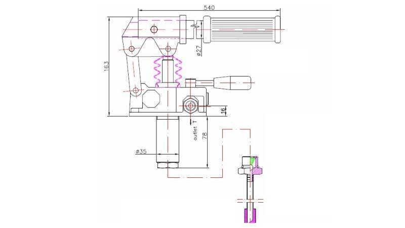 POMPA MANUALE 25CC -DD- DIREZIONE DOPPIA - dimensioni