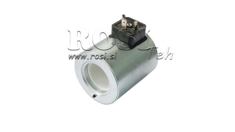 BOBINA ELETTROMAGNETICA 12V DC PER VALVOLA CETOP 5 - fi 31.4mm-75mm 37W 