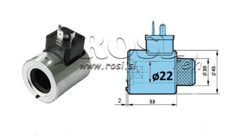 ELEKTROMÁGNESES TEKERCS 230V AC CETOP SZELEPHEZ - fi 30mm-53mm 29W