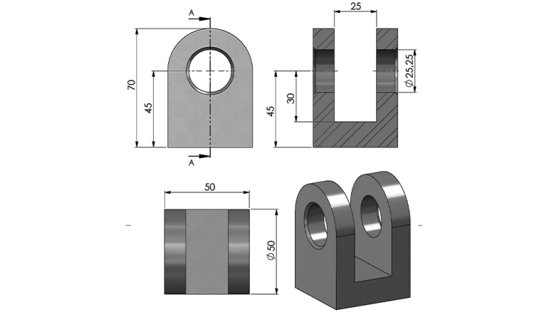 GRAPPINS POUR VÉRIN 50MM - FI25